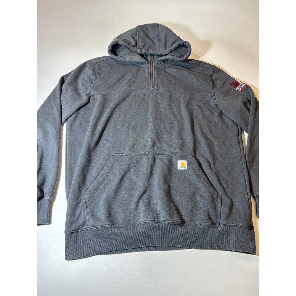 Carhartt Hoodie Men's XL Tall Gray Original Fit Quarter Zip Pullover